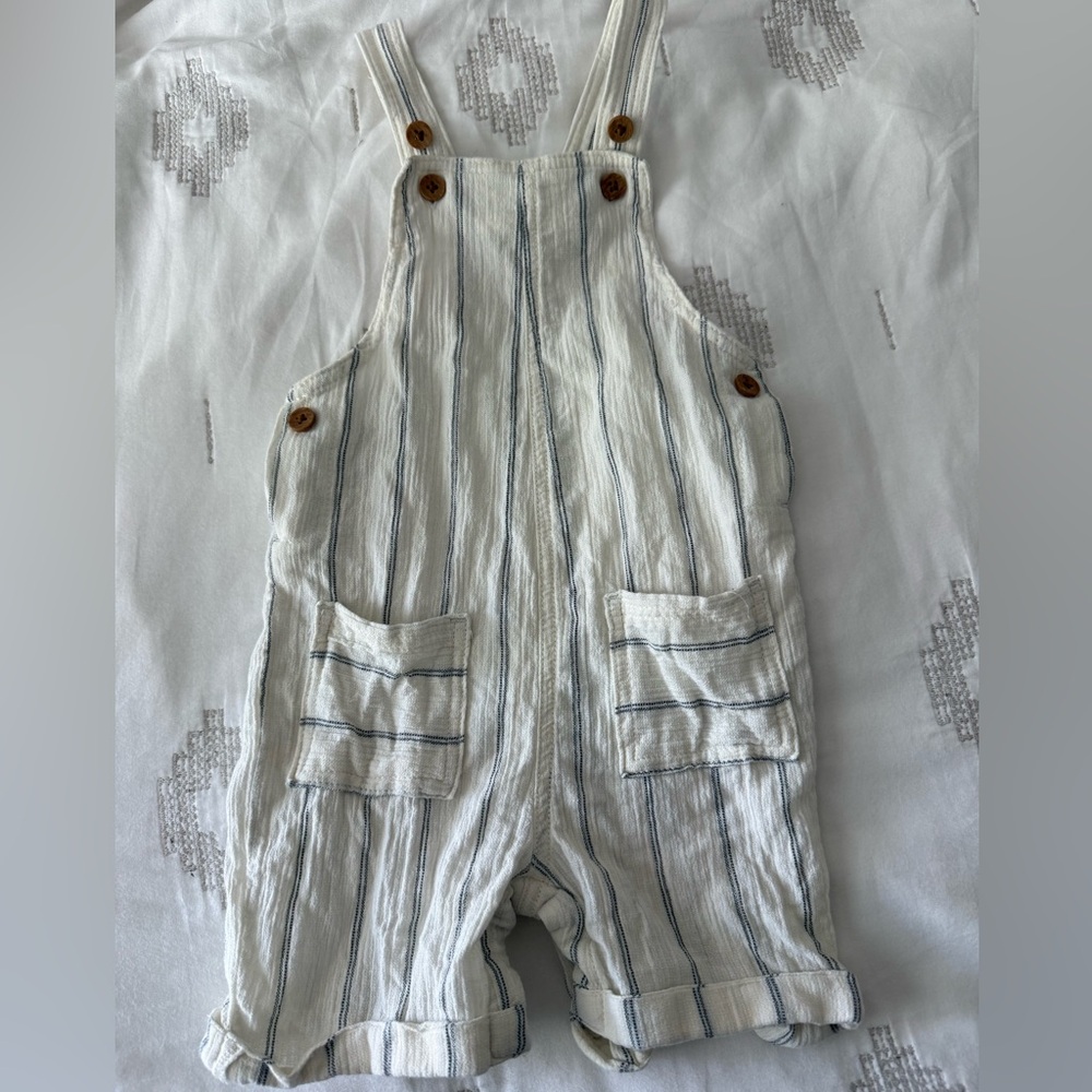 Little Co. by Lauren Conrad Striped Linen Overalls with Pockets